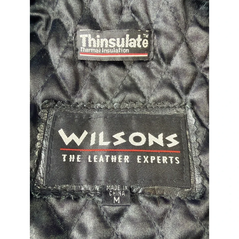 Wilsons‎ Leather Women's M Hooded Coat Thinsulate Insulated Black Jacket
